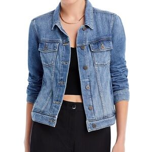 NWT Distressed DARK Denim Jacket